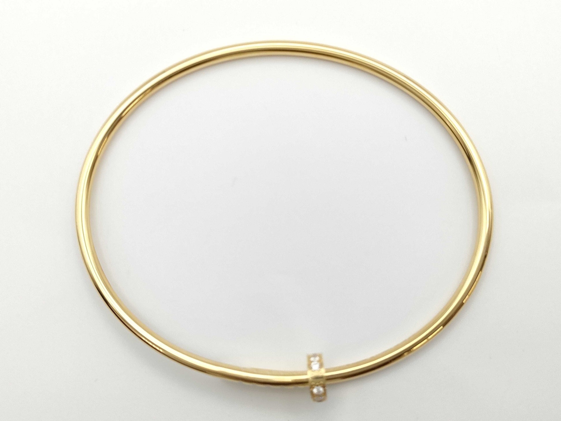 Cartier Justo Ankle SM #18 Diamond YG Au750 9.5g Bracelet Bangle
