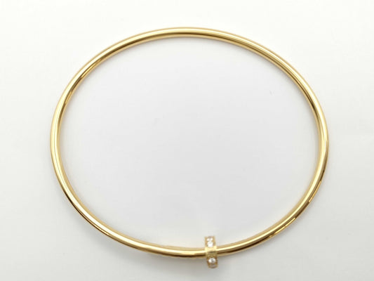 Cartier Justo Ankle SM #18 Diamond YG Au750 9.5g Bracelet Bangle