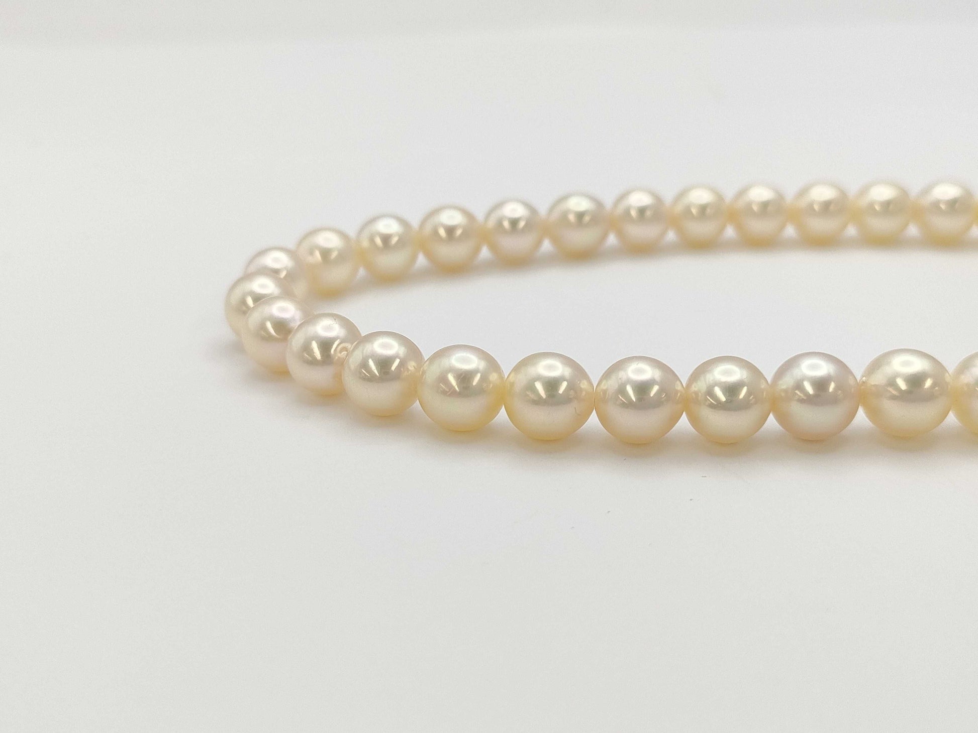TASAKI 82cm Semi Round Pearl Diameter Approx. 7.5-7.8mm K14WG 71.4g Necklace