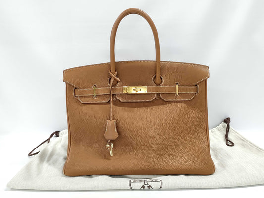 HERMES Birkin 35 with Gold Hardware and Togo Leather Handbag