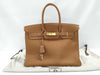 HERMES Birkin 35 with Gold Hardware and Togo Leather Handbag