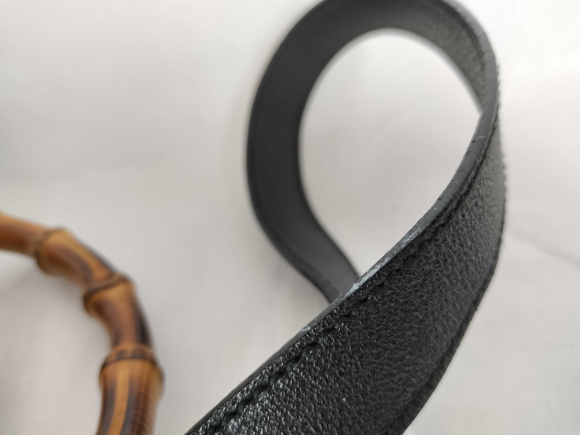 GUCCI Bamboo Suede Shoulder Bag in Black