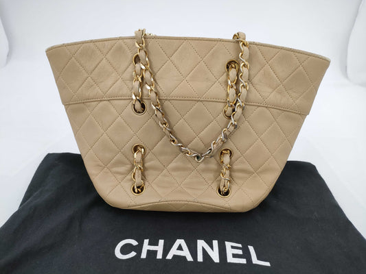 CHANEL Matlasse Chain Shoulder Bag 1st Beige Shoulder Bag
