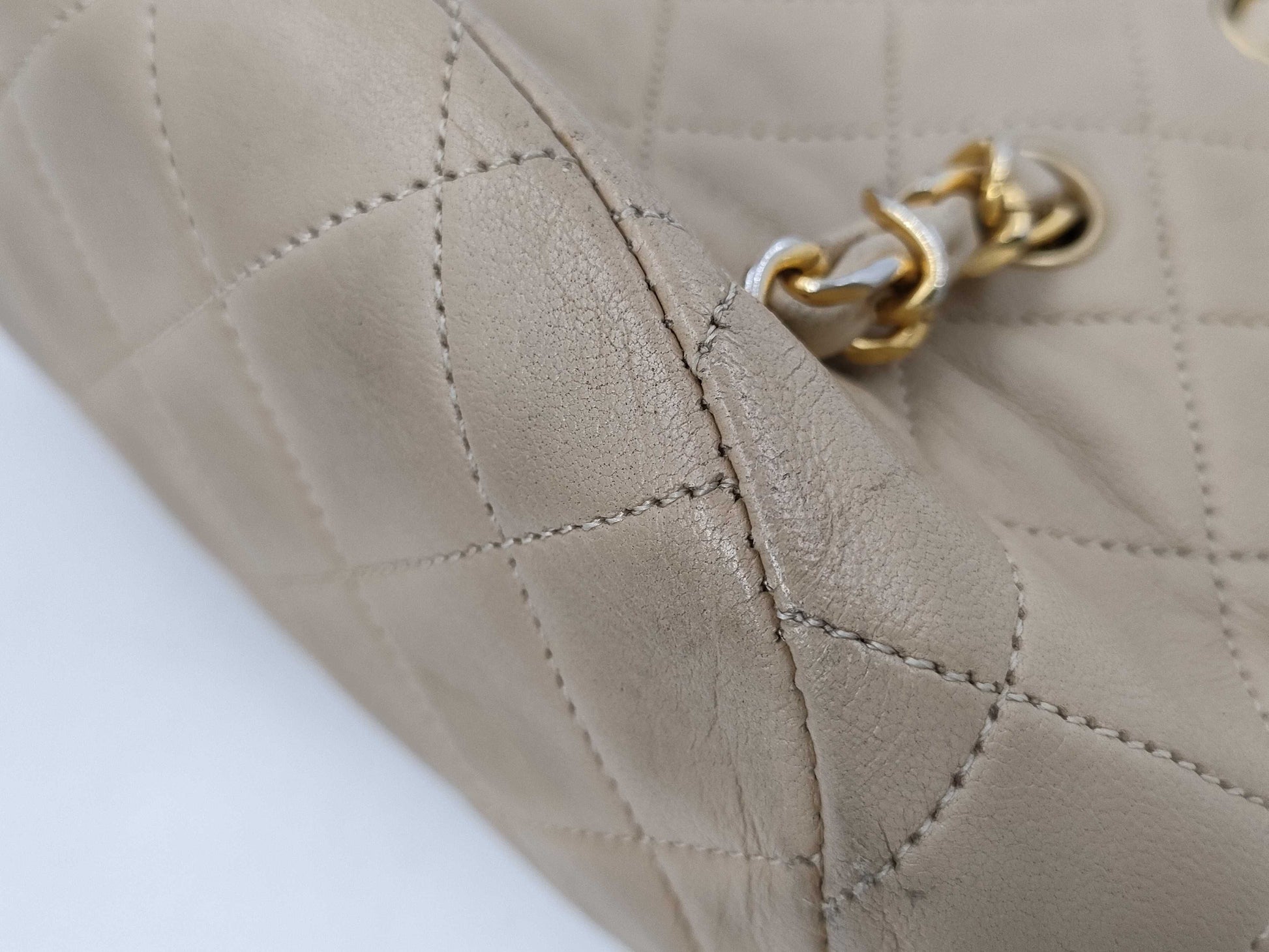 CHANEL Matlasse Chain Shoulder Bag 1st Beige Shoulder Bag