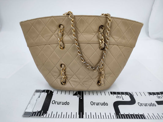 CHANEL Matelasse Chain Shoulder Bag, No. 1, Beige