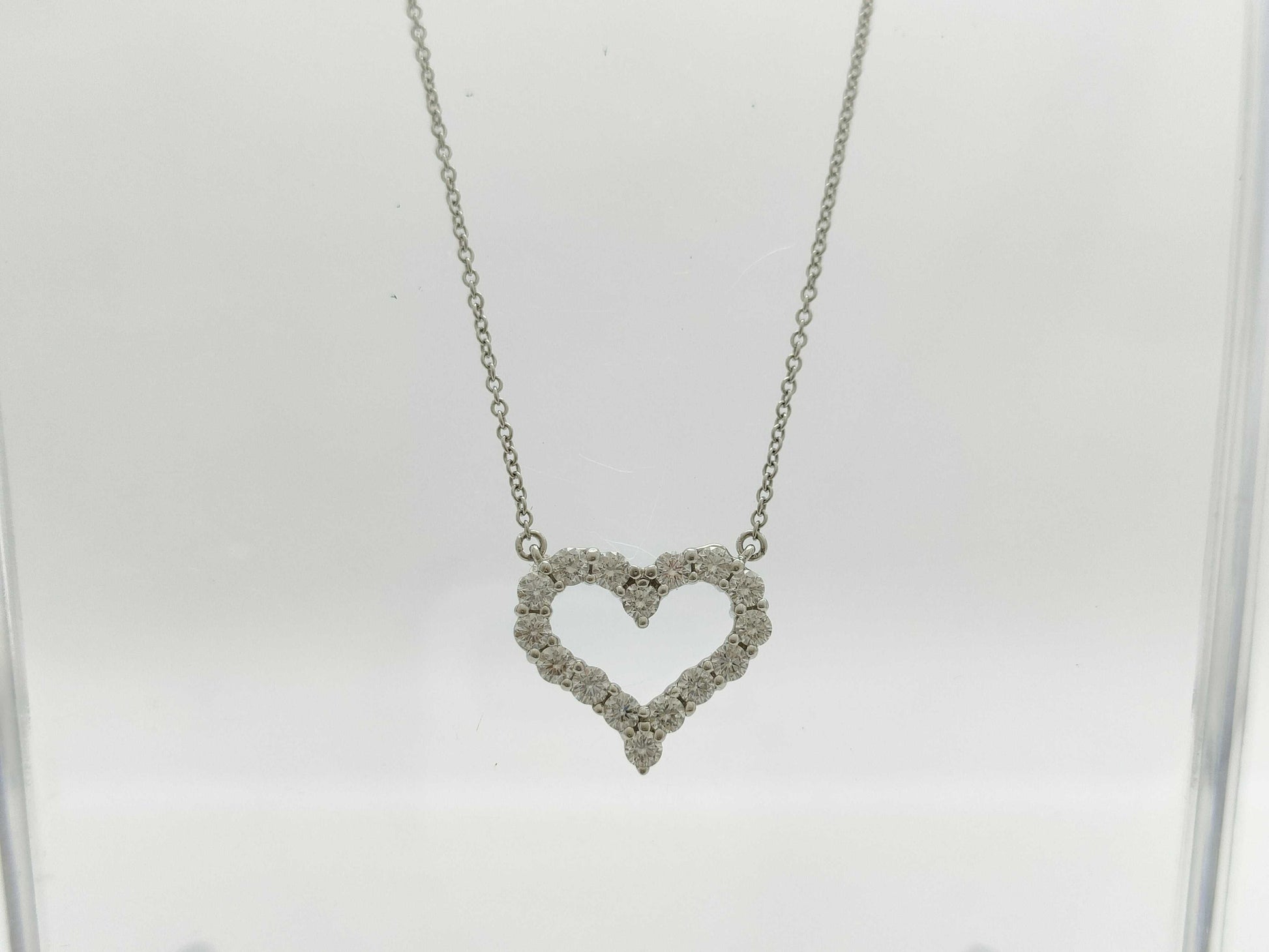 Tiffany&Co. Sentimental Heart Diamond PT950 4.7g Necklace