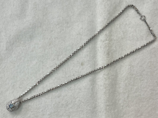 OP0.25ct D0.30ct K18WG/Pt850 13.3g Necklace