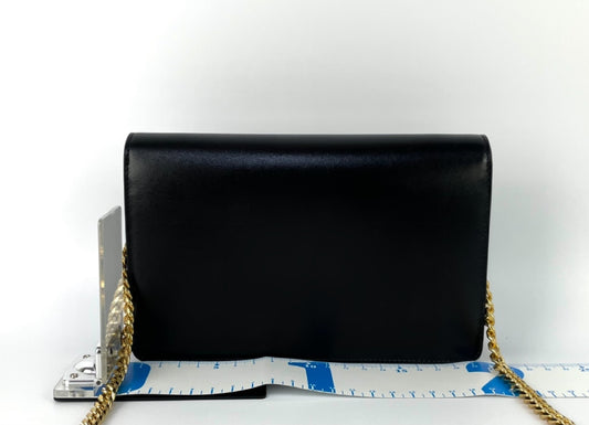 CELINE マーゴ トリオンフ レザー ブラック チェーン ショルダーバッグ