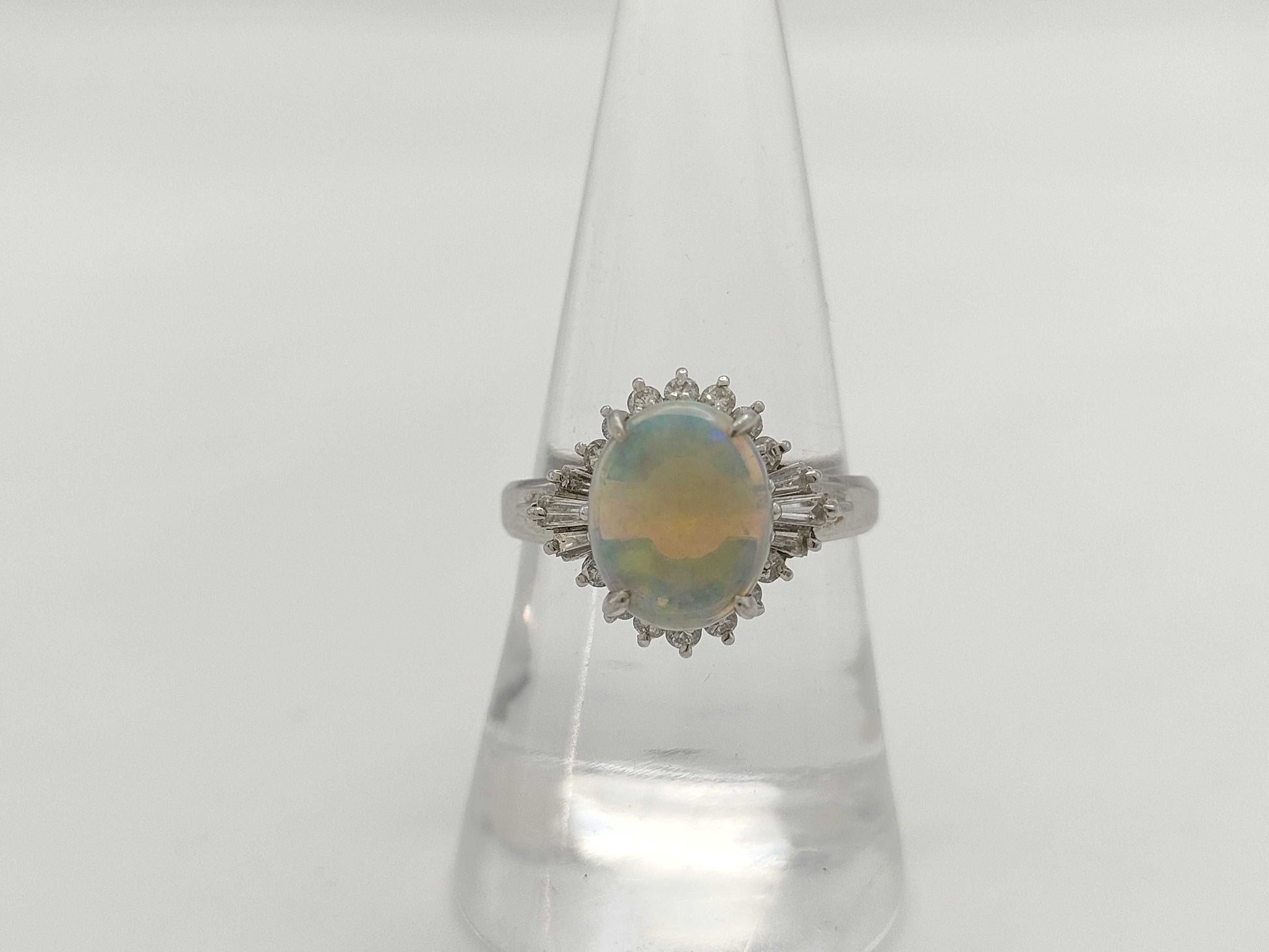 Opal D0.43/0.133ct PT900 6.5g Ring
