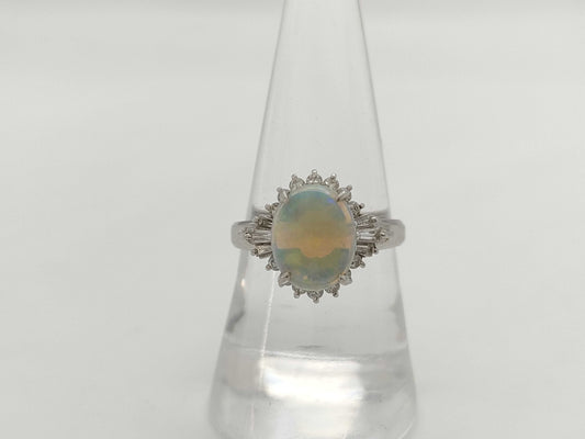 Opal D0.43/0.133ct PT900 6.5g Ring