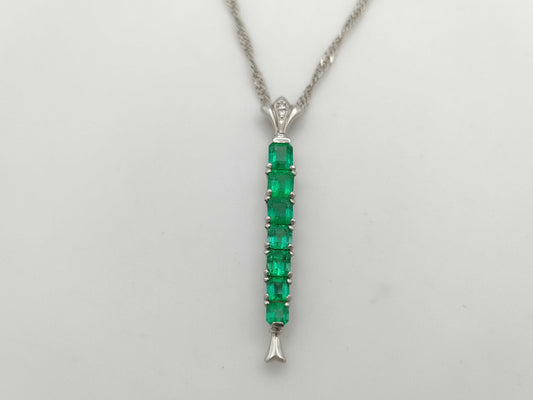 E2.00ct D0.02ct PT900/850 8.0g Necklace