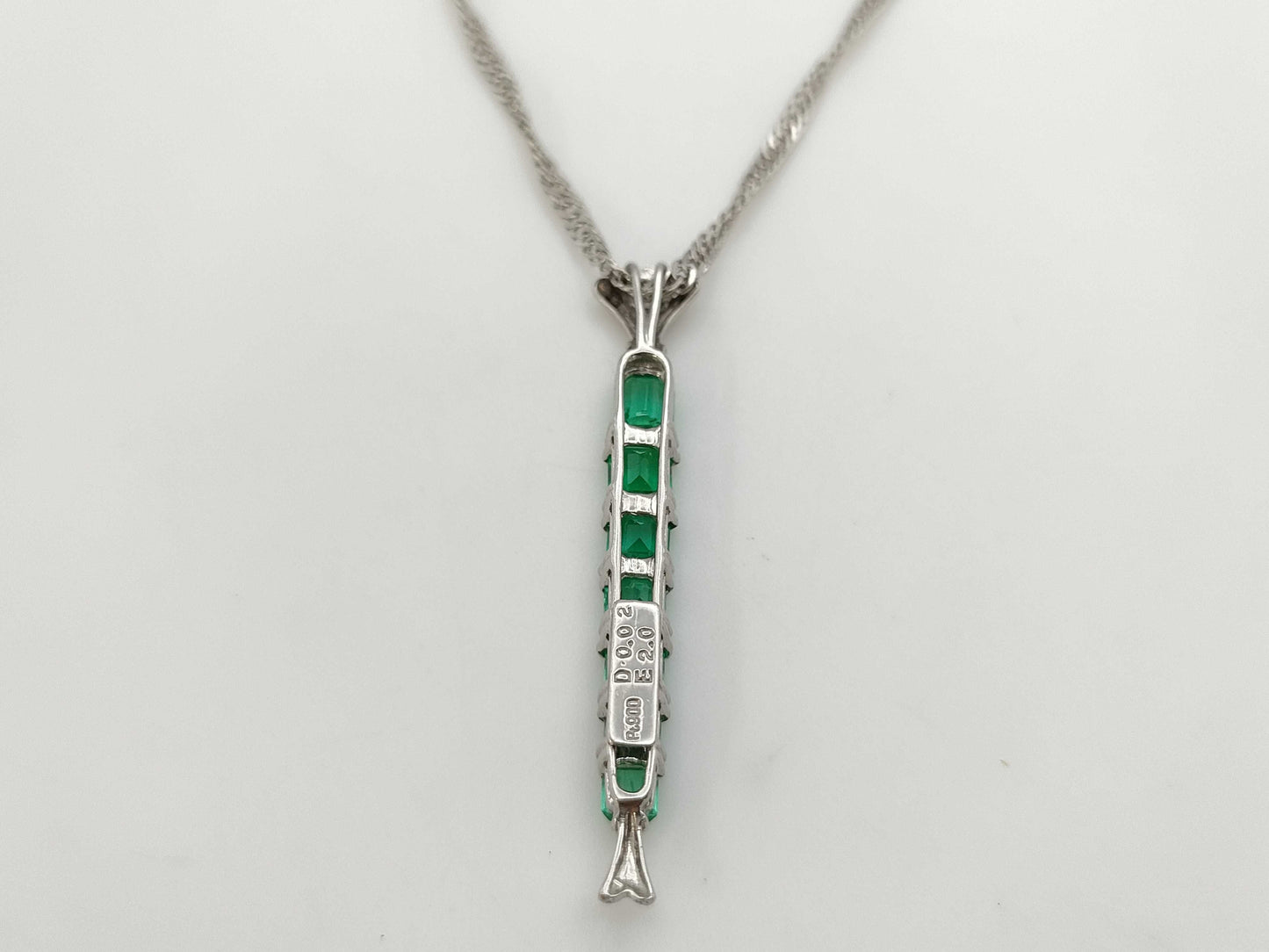 E2.00ct D0.02ct PT900/850 8.0g Necklace