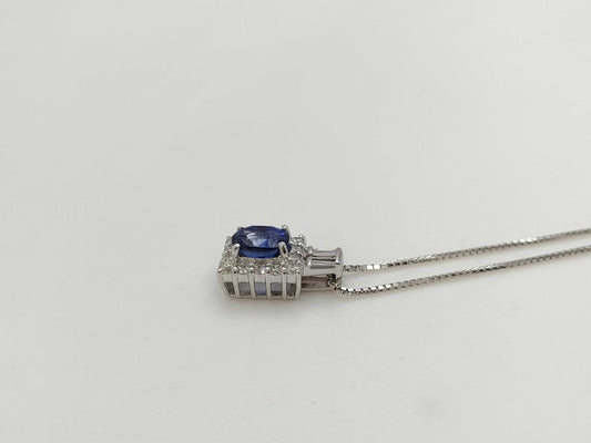 S1.01ct D0.30ct K18WG 3.3g Necklace