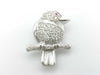 Bird Motif R0.02ct D0.90ct Shell K18WG 9.1g Brooch