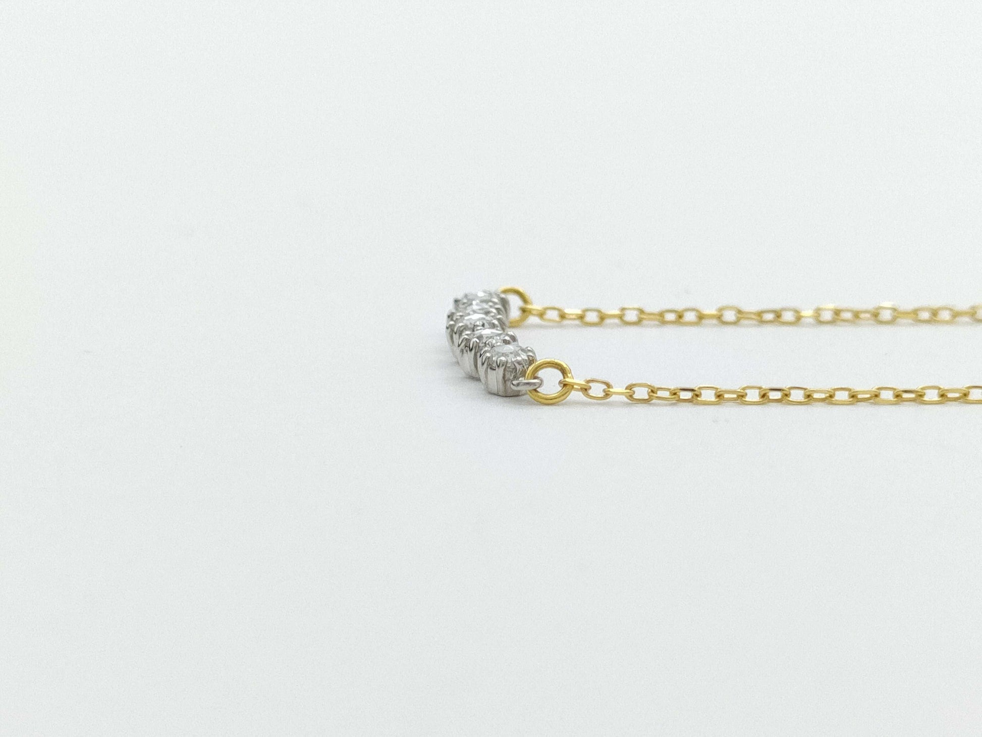 D0.09ct K18/K18WG 1.8g Necklace