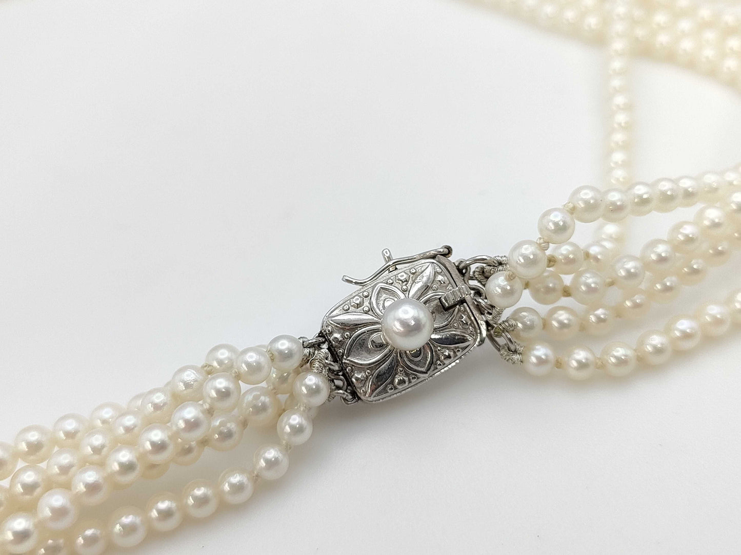 MIKIMOTO Mikimoto Akoya Baby Pearl 3.0-3.5mm 5-Strand K14WG 34.1g Necklace