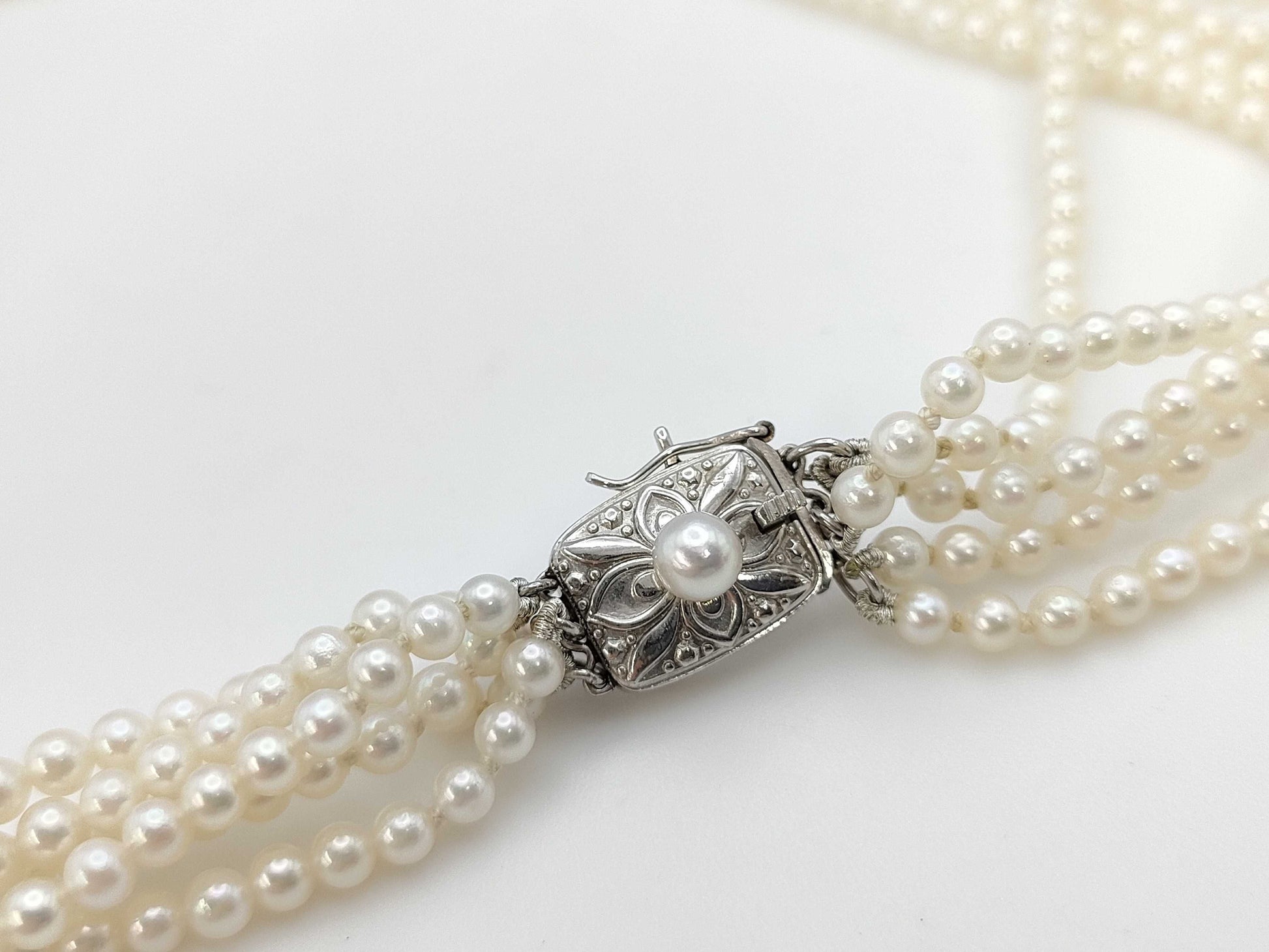MIKIMOTO Mikimoto Akoya Baby Pearl 3.0-3.5mm 5-Strand K14WG 34.1g Necklace