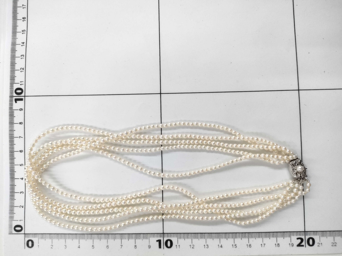 MIKIMOTO Mikimoto Akoya Baby Pearl 3.0-3.5mm 5-Strand K14WG 34.1g Necklace