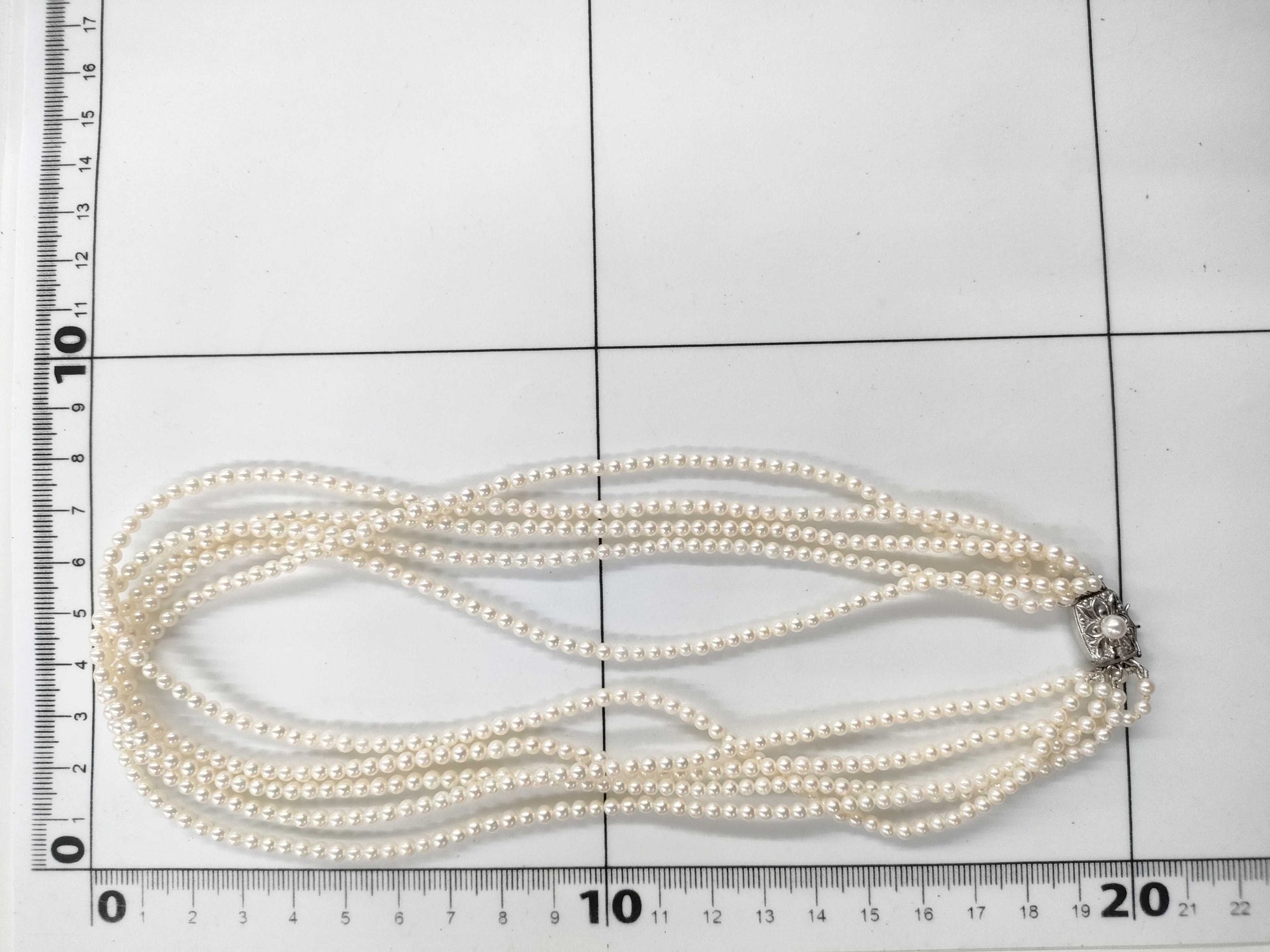 MIKIMOTO Mikimoto Akoya Baby Pearl 3.0-3.5mm 5-Strand K14WG 34.1g Necklace