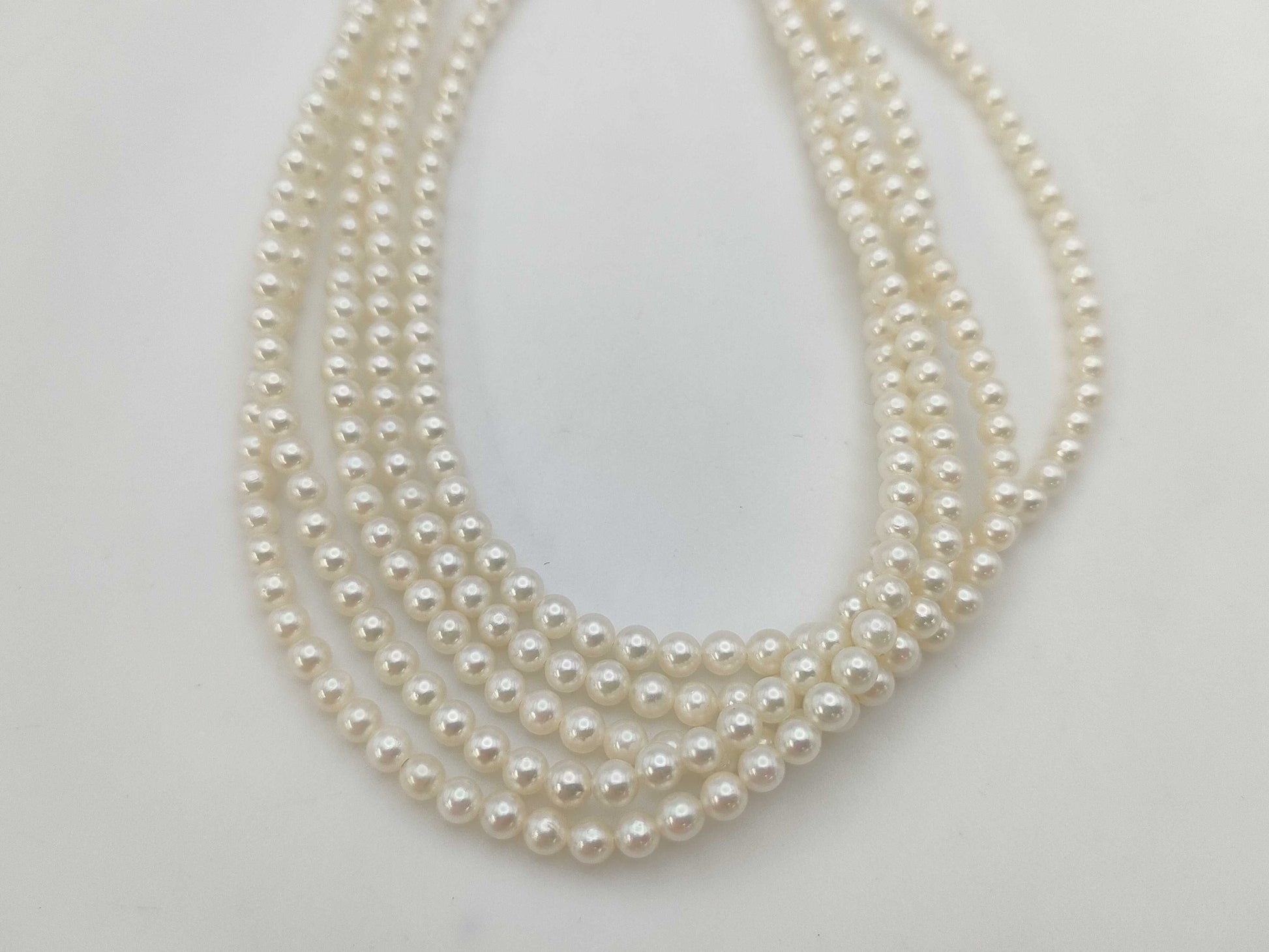 MIKIMOTO Mikimoto Akoya Baby Pearl 3.0-3.5mm 5-Strand K14WG 34.1g Necklace