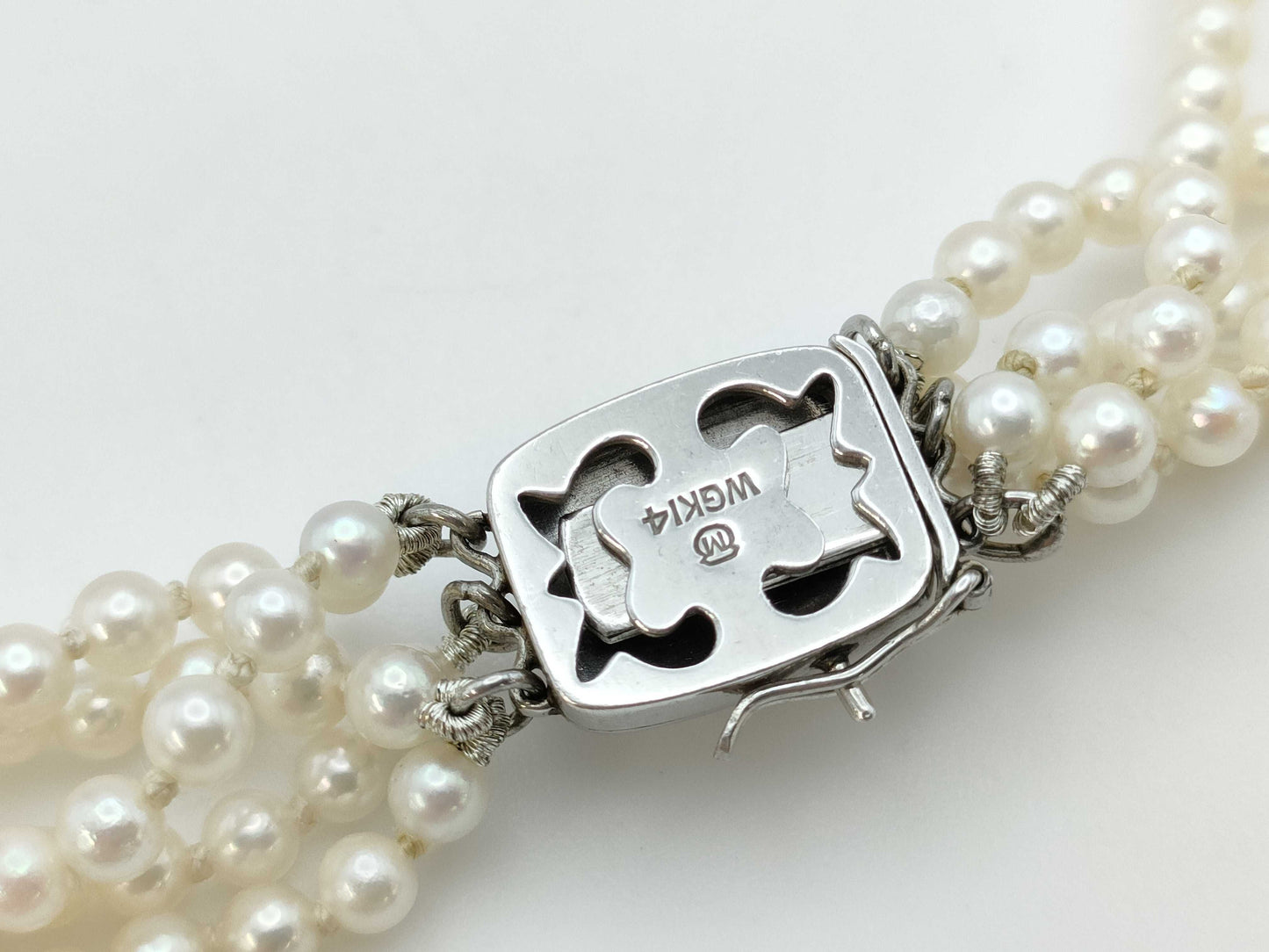 MIKIMOTO Mikimoto Akoya Baby Pearl 3.0-3.5mm 5-Strand K14WG 34.1g Necklace