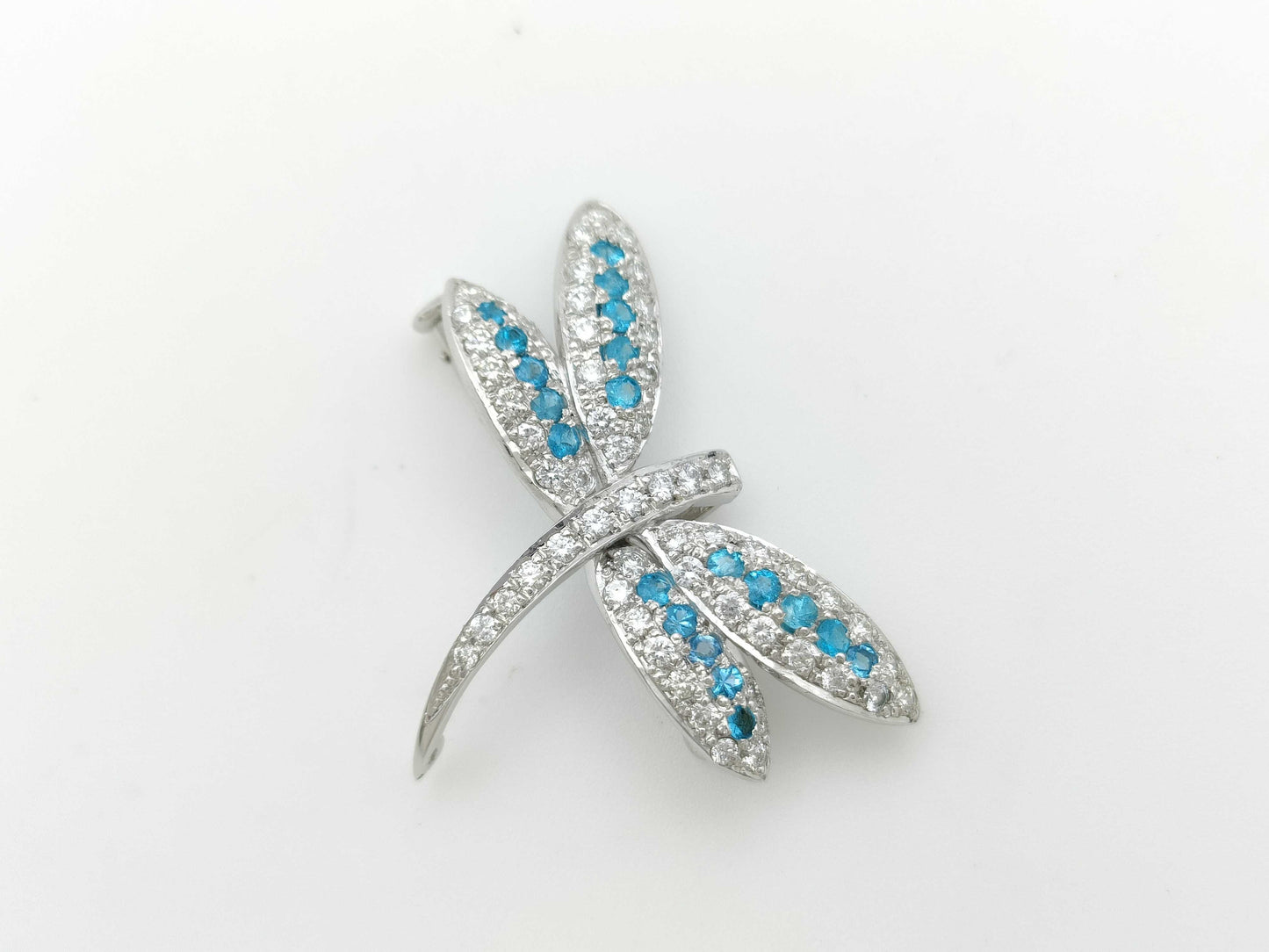 Dragonfly Motif PT0.38ct D0.71ct Pt900/K14WG 5.5g Brooch