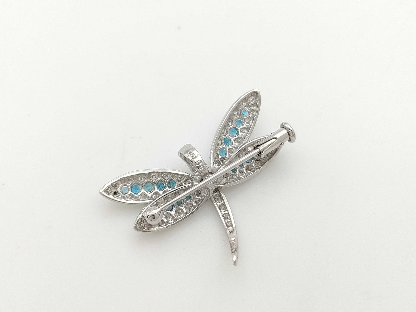 Dragonfly Motif PT0.38ct D0.71ct Pt900/K14WG 5.5g Brooch