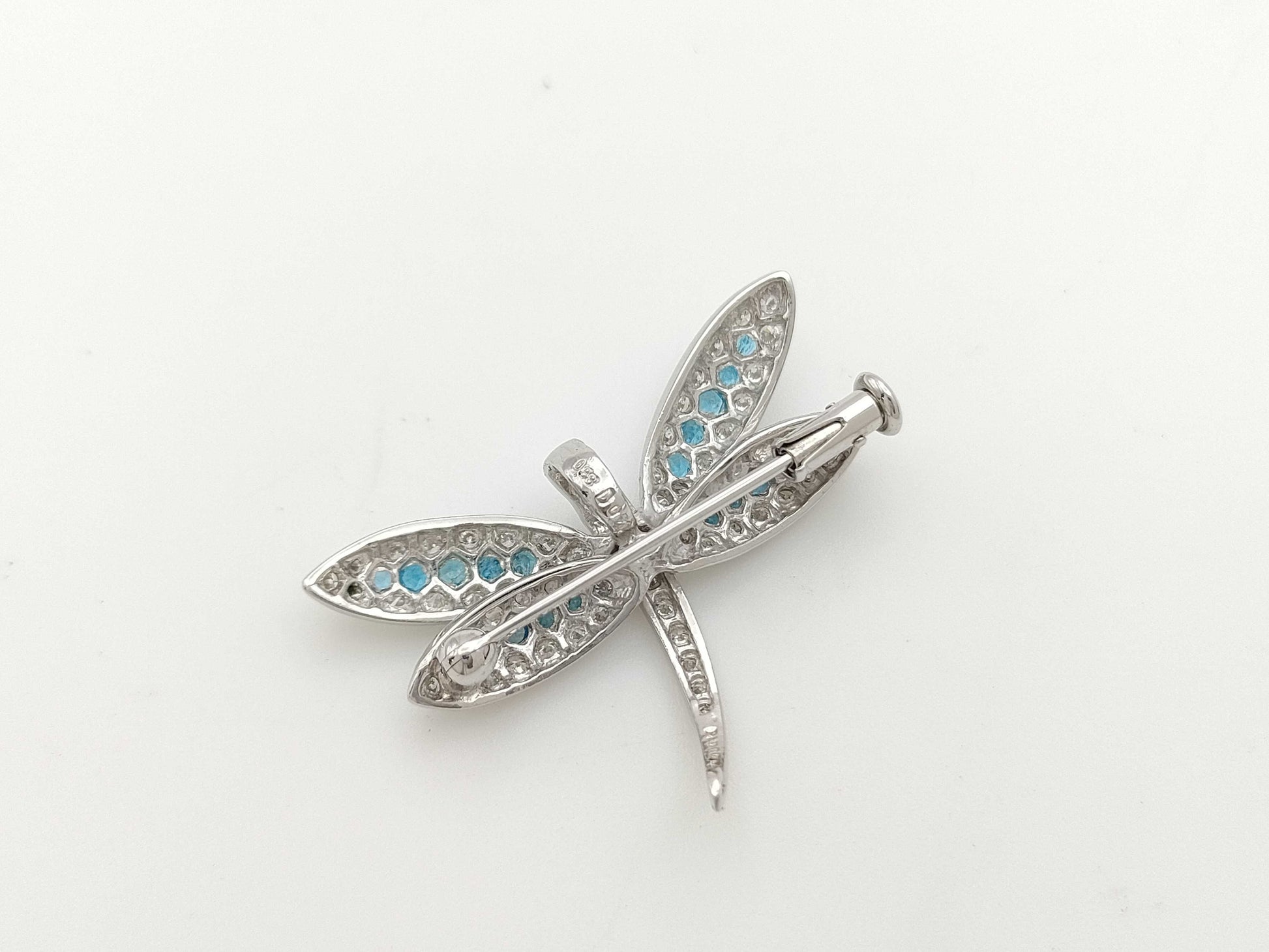 Dragonfly Motif PT0.38ct D0.71ct Pt900/K14WG 5.5g Brooch