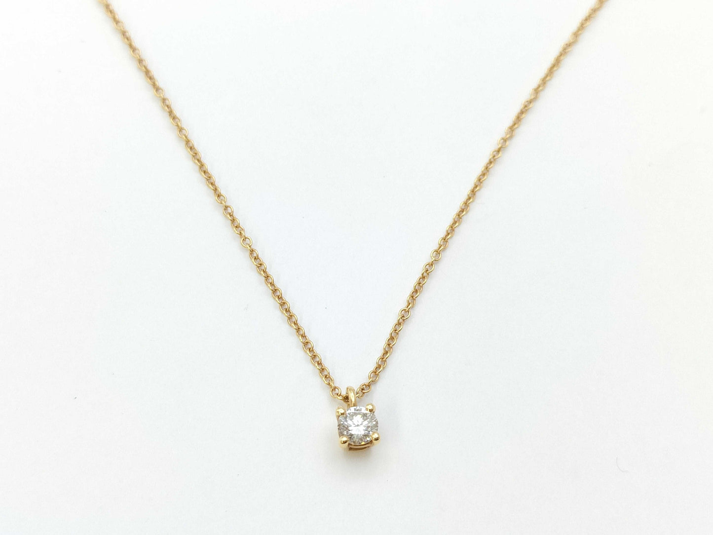 Tiffany & Co. Solitaire 1PD AU750 1.6g Necklace