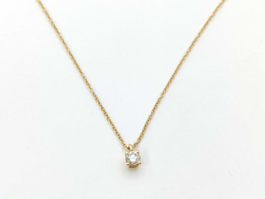 Tiffany & Co. Solitaire 1PD AU750 1.6g Necklace