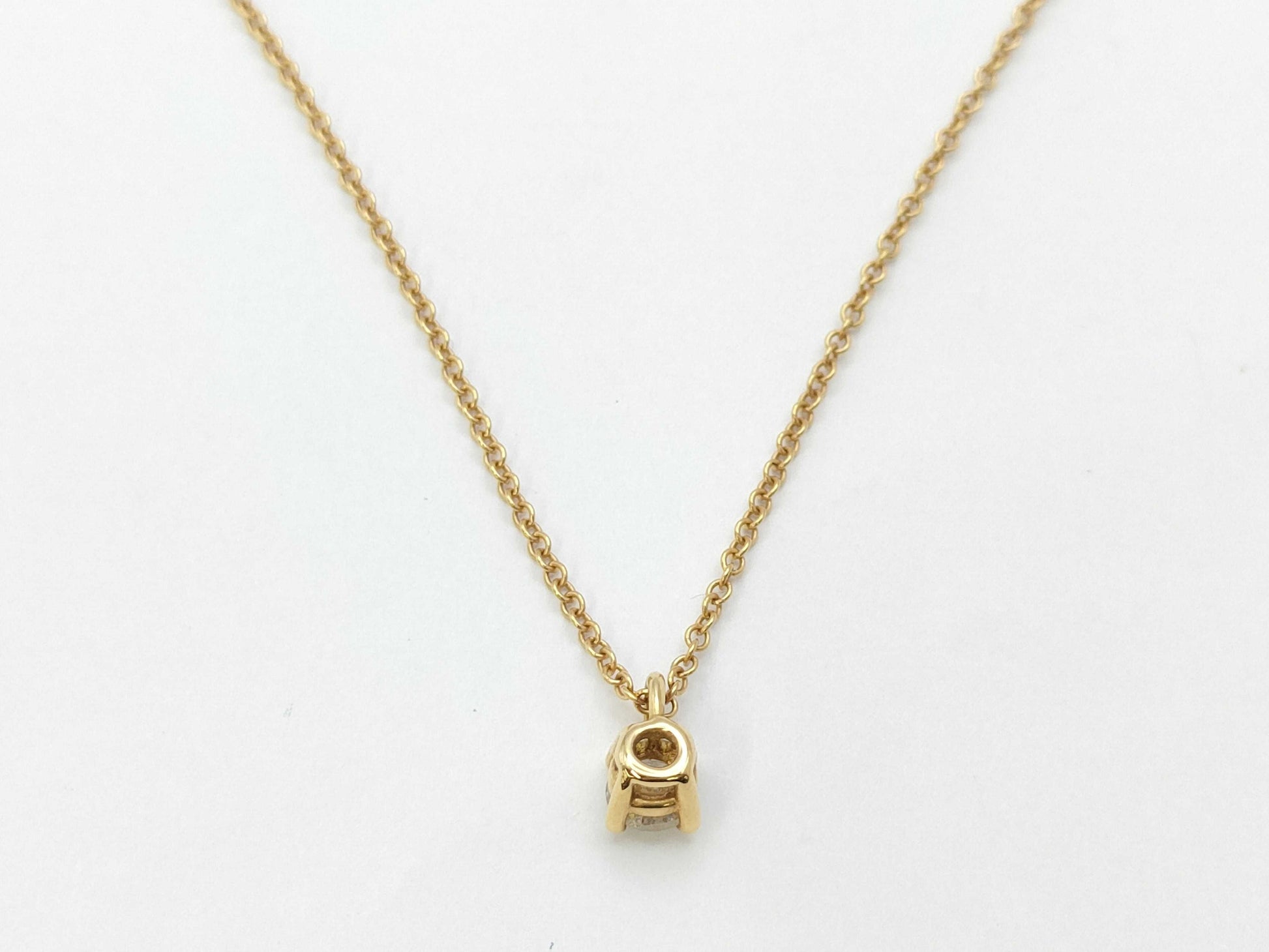 Tiffany & Co. Solitaire 1PD AU750 1.6g Necklace
