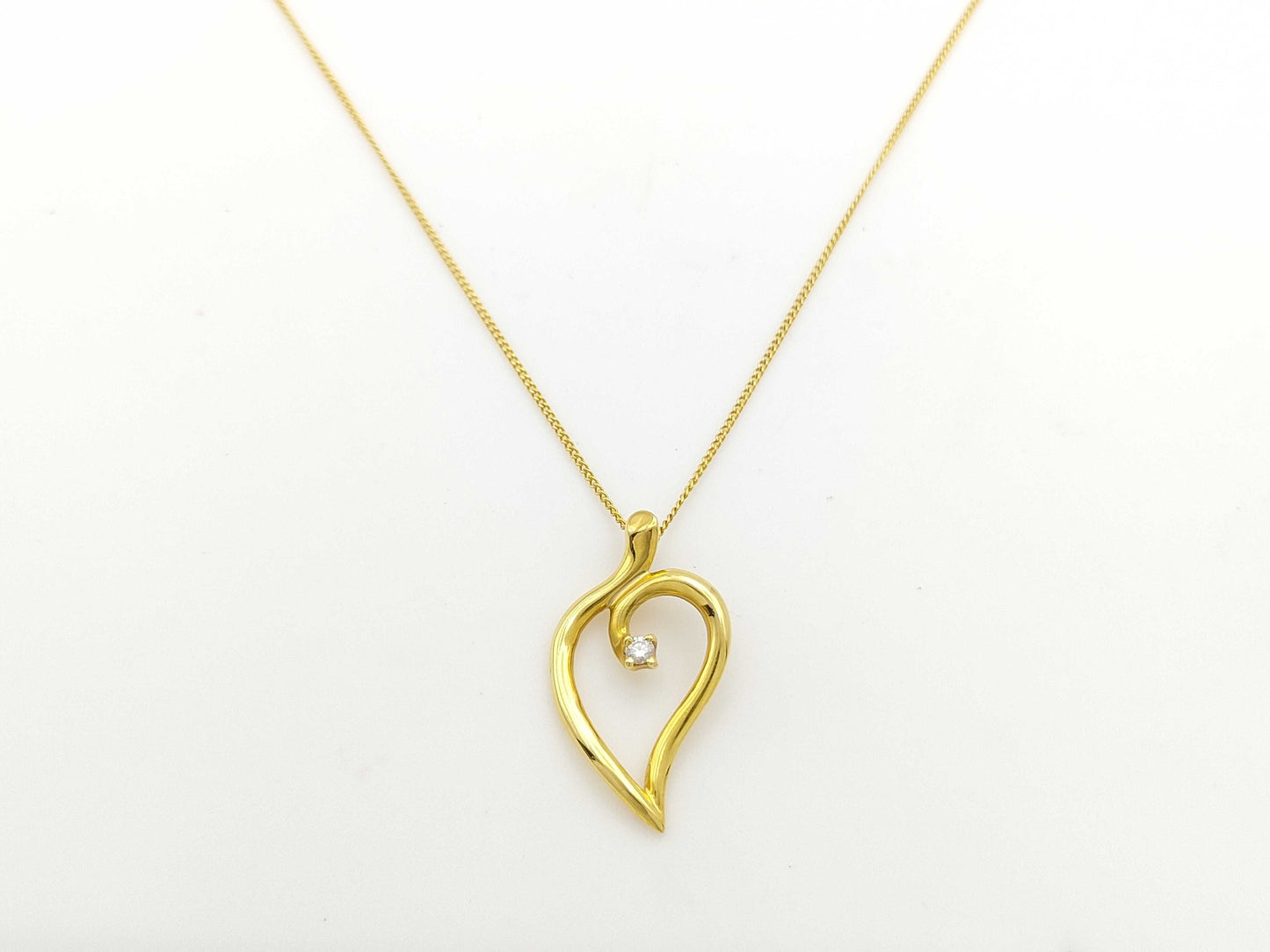 Tiffany&Co. Open Leaf 1PD 750 4.1g Necklace