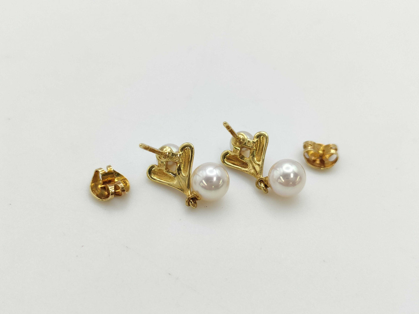 MIKIMOTO Pearl Diameter Approx. 4.3mm-6.6mm K18 3.4g Earrings