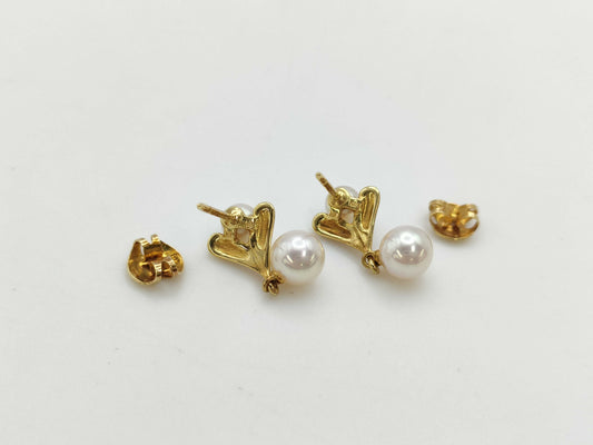 MIKIMOTO Pearl Diameter Approx. 4.3mm-6.6mm K18 3.4g Earrings