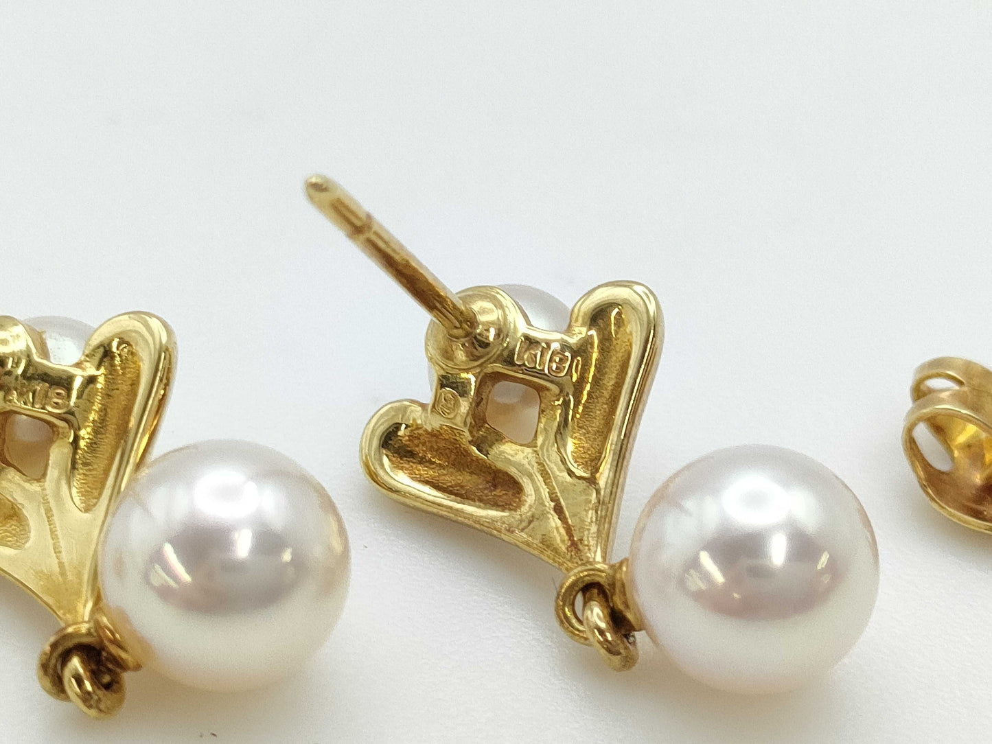 MIKIMOTO Pearl Diameter Approx. 4.3mm-6.6mm K18 3.4g Earrings