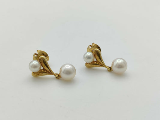 MIKIMOTO Pearl Diameter Approx. 4.3mm-6.6mm K18 3.4g Earrings