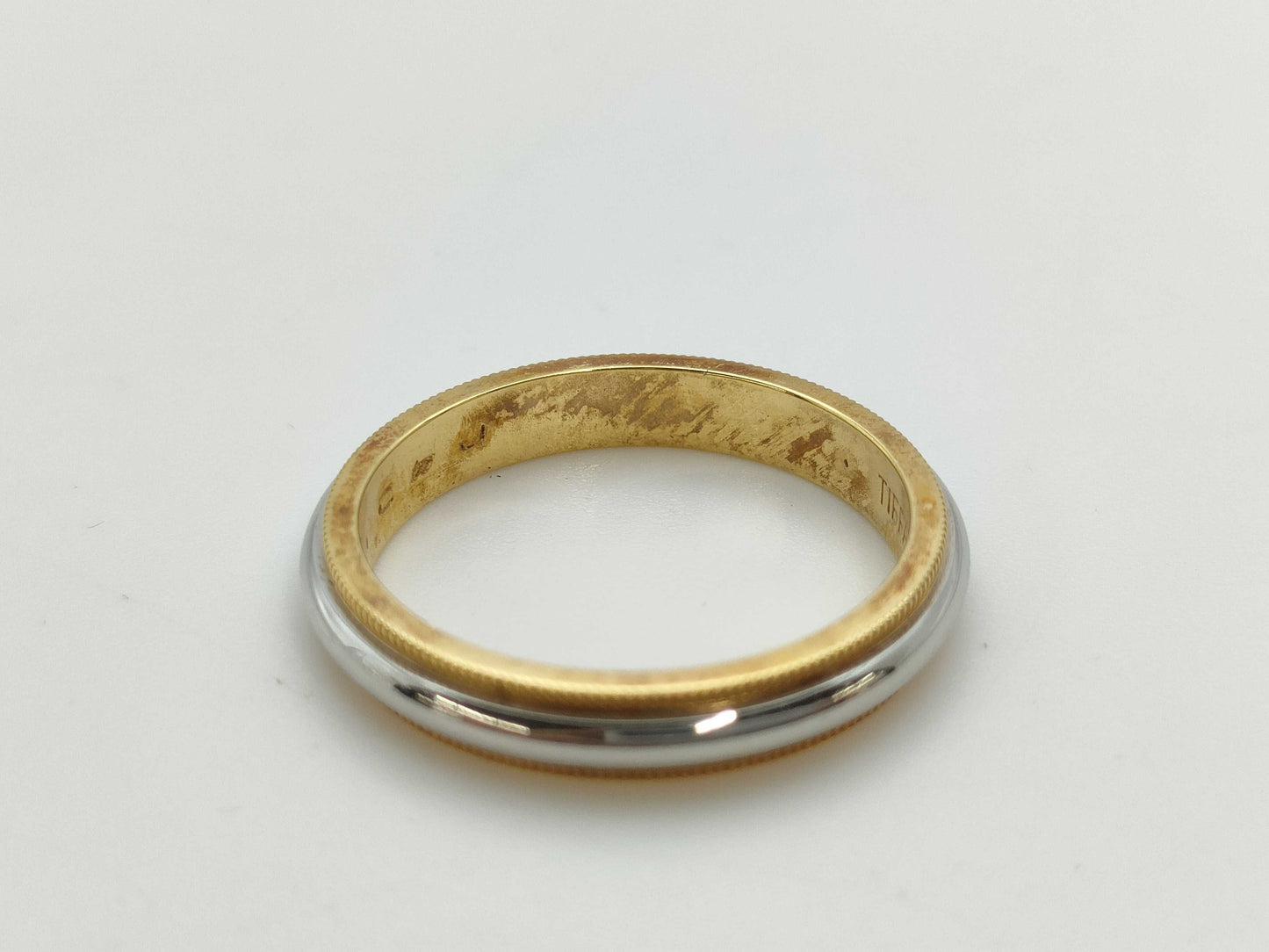 Tiffany & Co. Millgrain 750/PT950 6.6g Ring