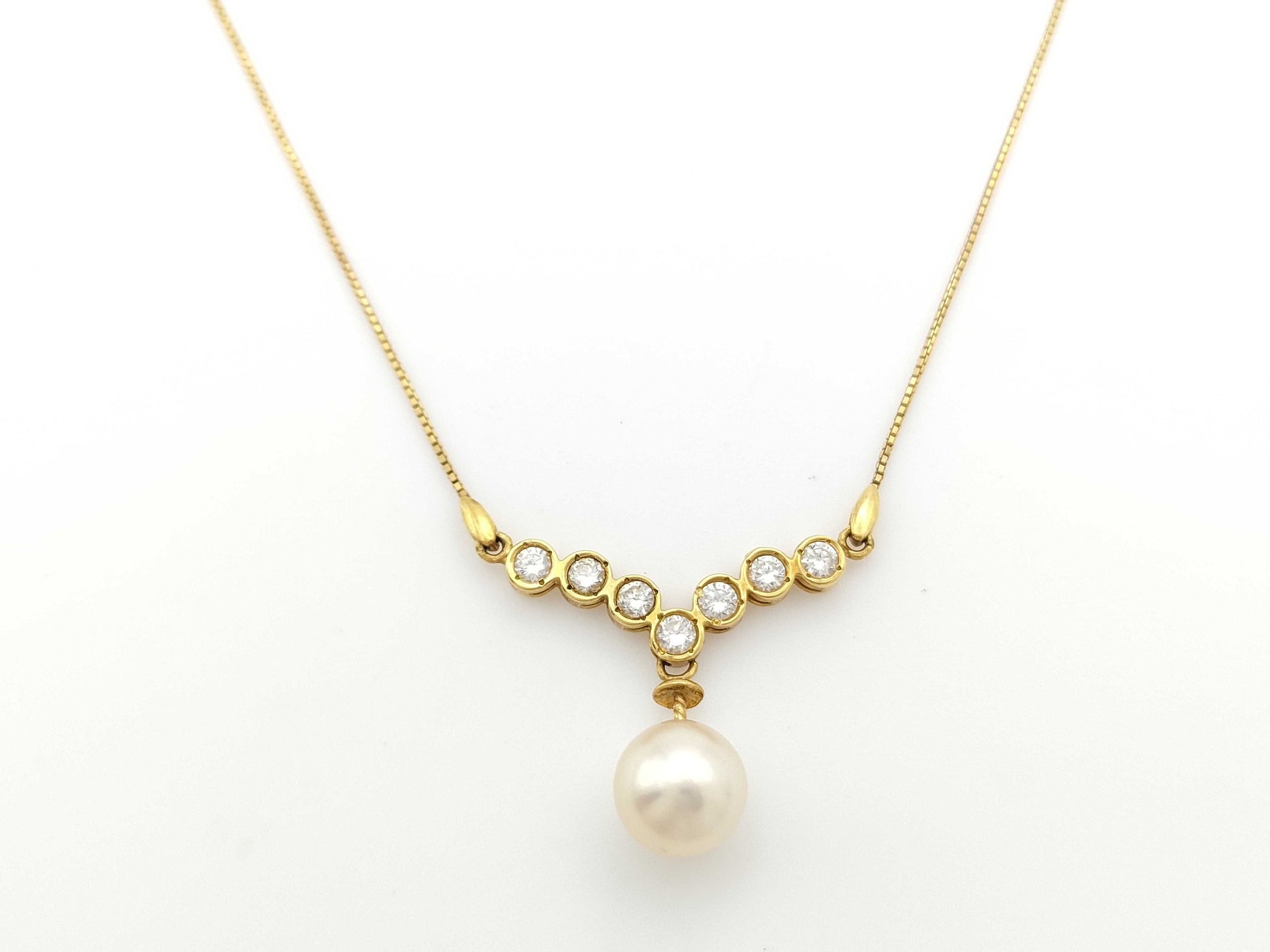 Pearl diameter approx. 8.7mm D0.48ct K18 3.6g necklace