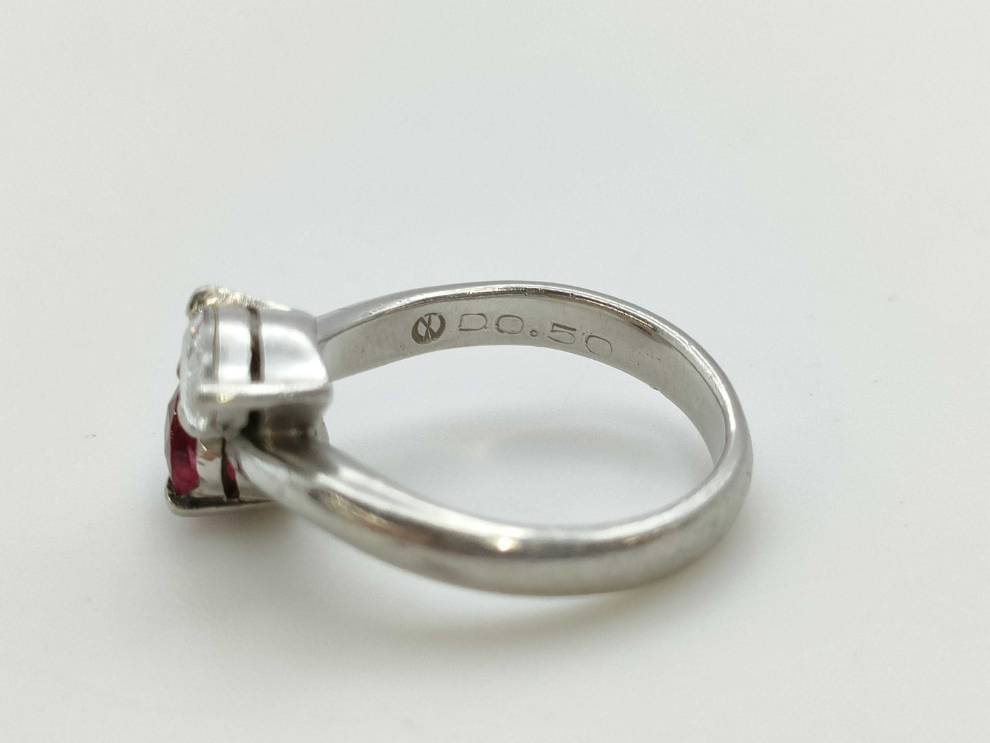 R1.04ct D0.50ct PT900 6.4g Ring