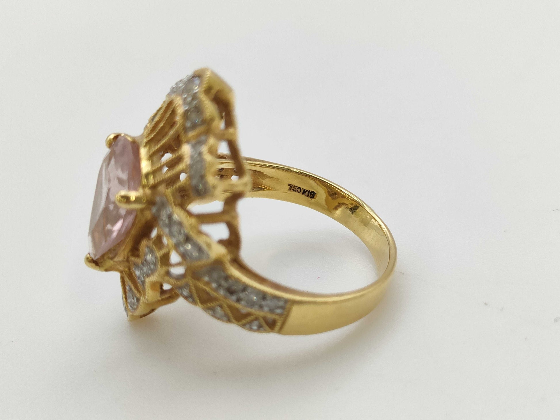 Colored Stone 1.83ct D0.40ct K18 5.4g Ring