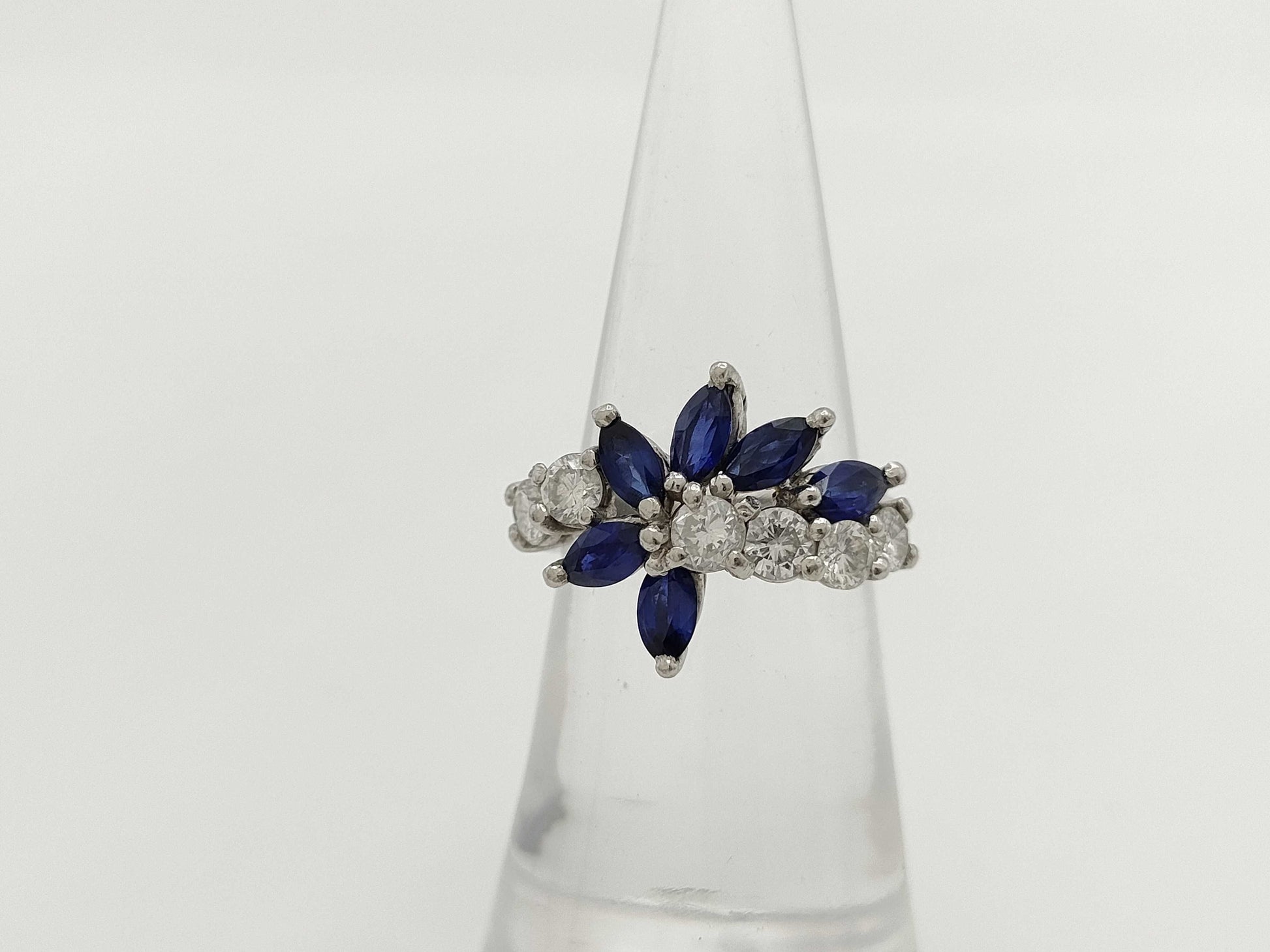 Sapphire Diamond PT900 5.0g Ring