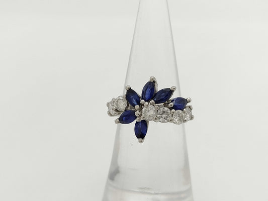Sapphire Diamond PT900 5.0g Ring