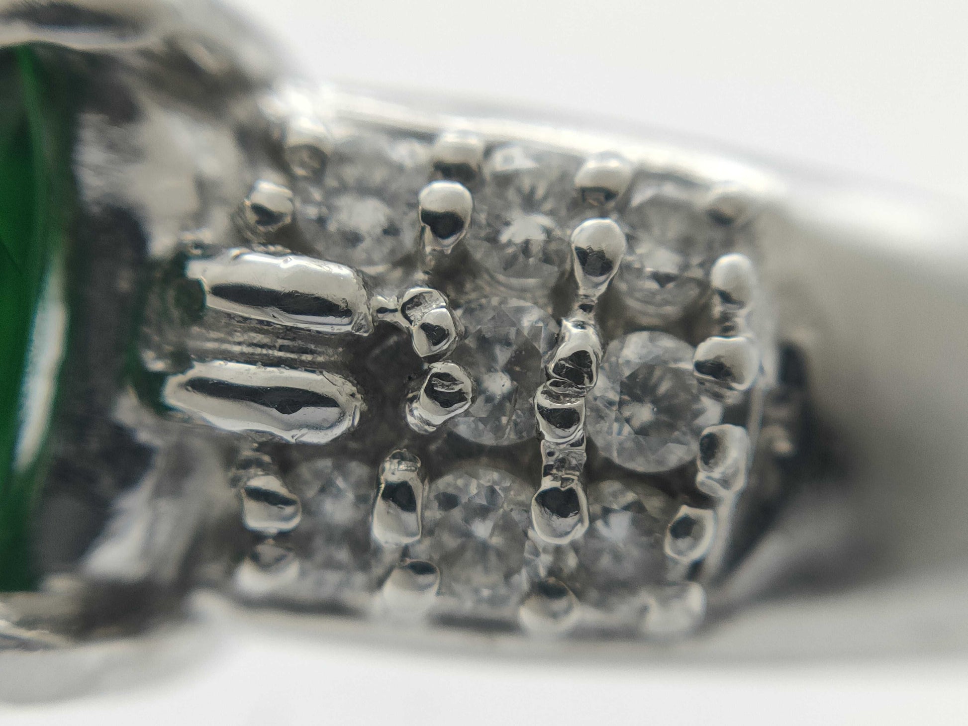 Green Grossula Garnet 1.31ct D0.16ct PT900 6.5g Ring
