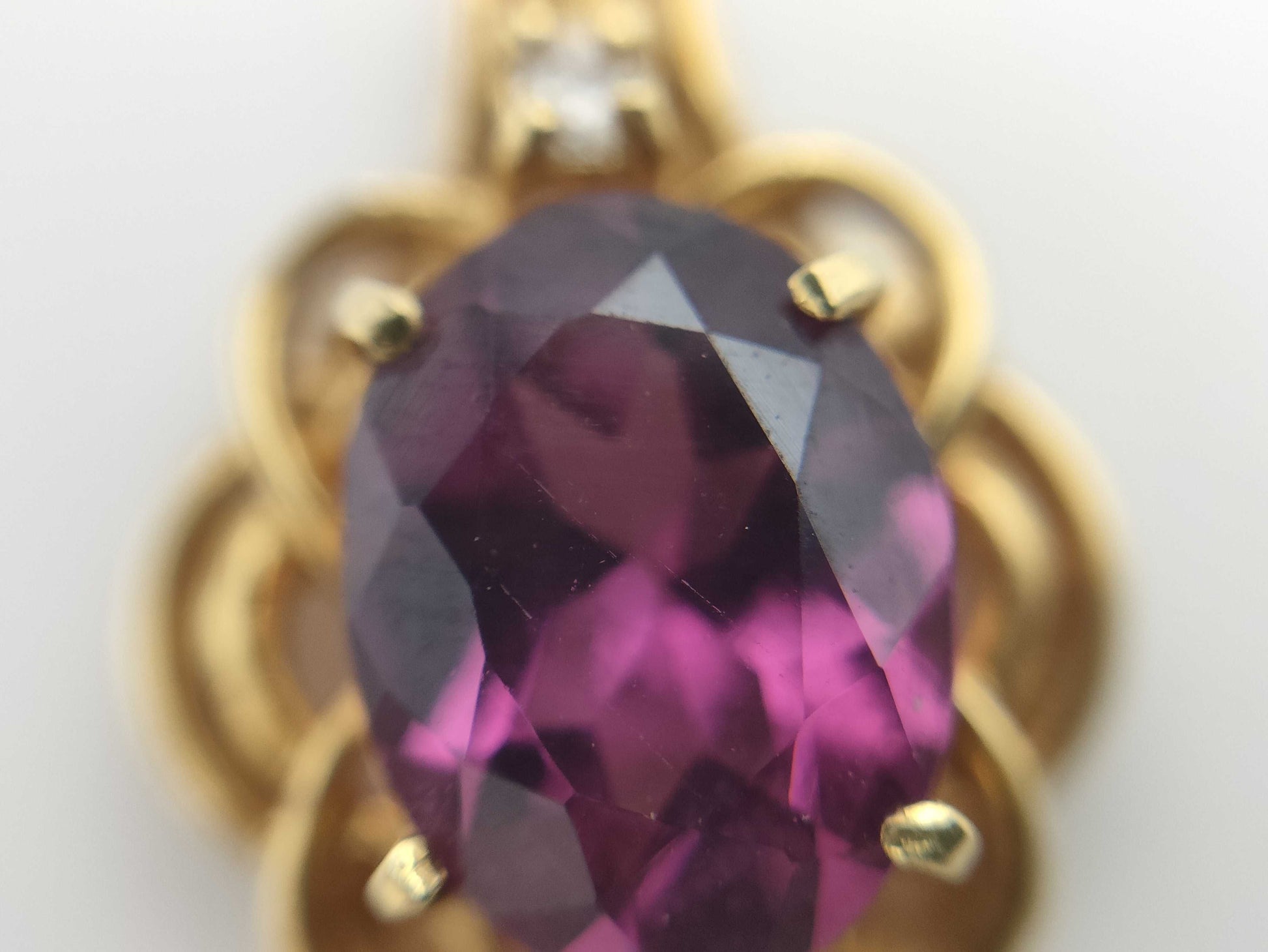 Tourmaline Diamond K18 1.6g Pendant Top