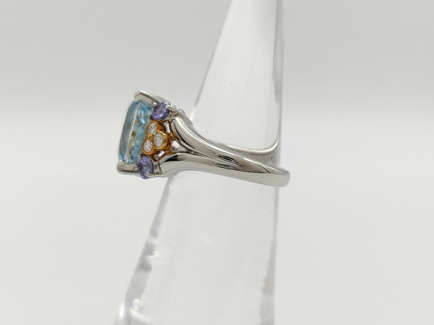 TASAKI AQ4.26ct Tanzanite D0.18ct PT900/K18 11.2g Ring
