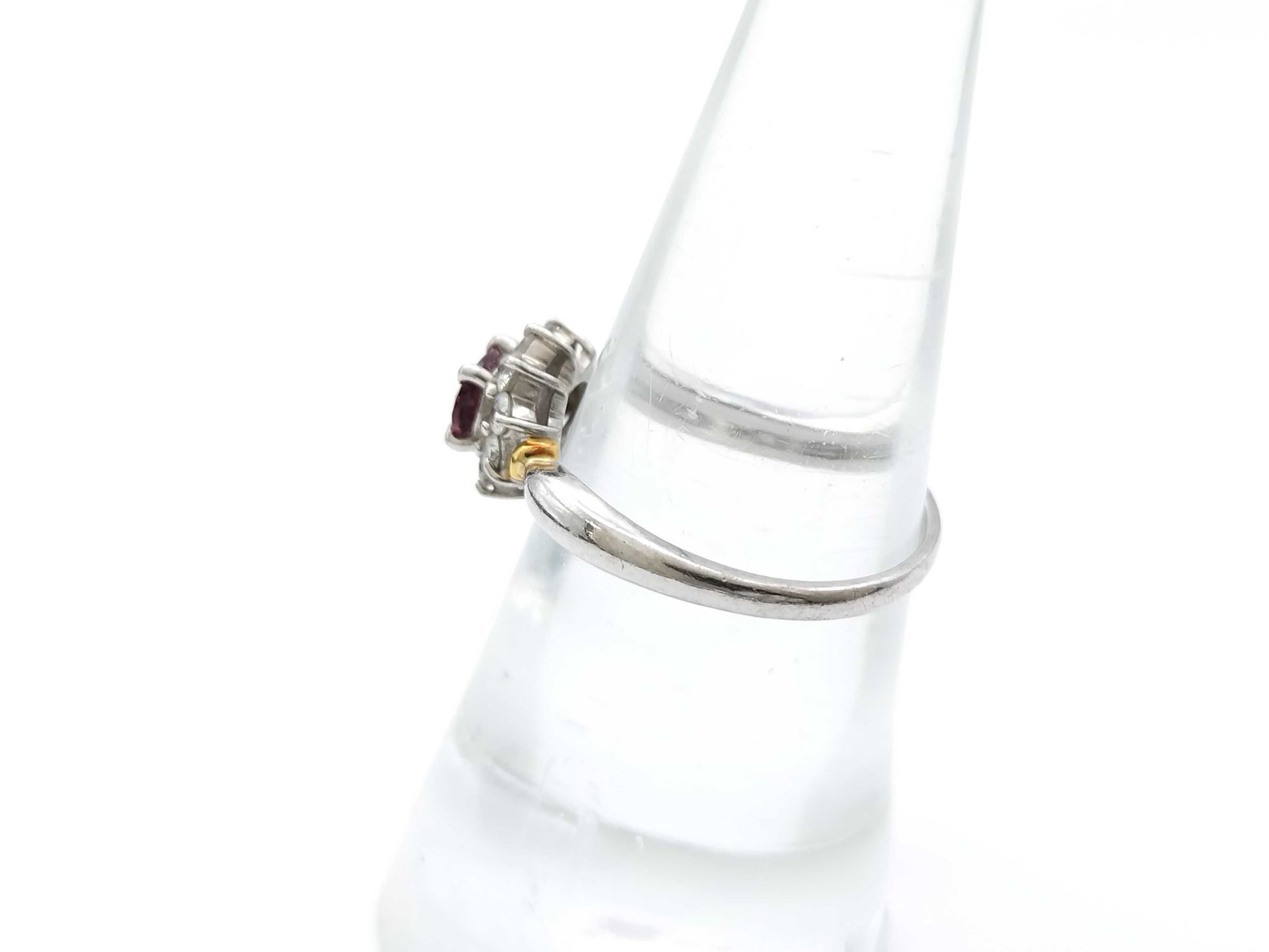 R0.52ct D0.31ct PT900/K18 4.0g Ring