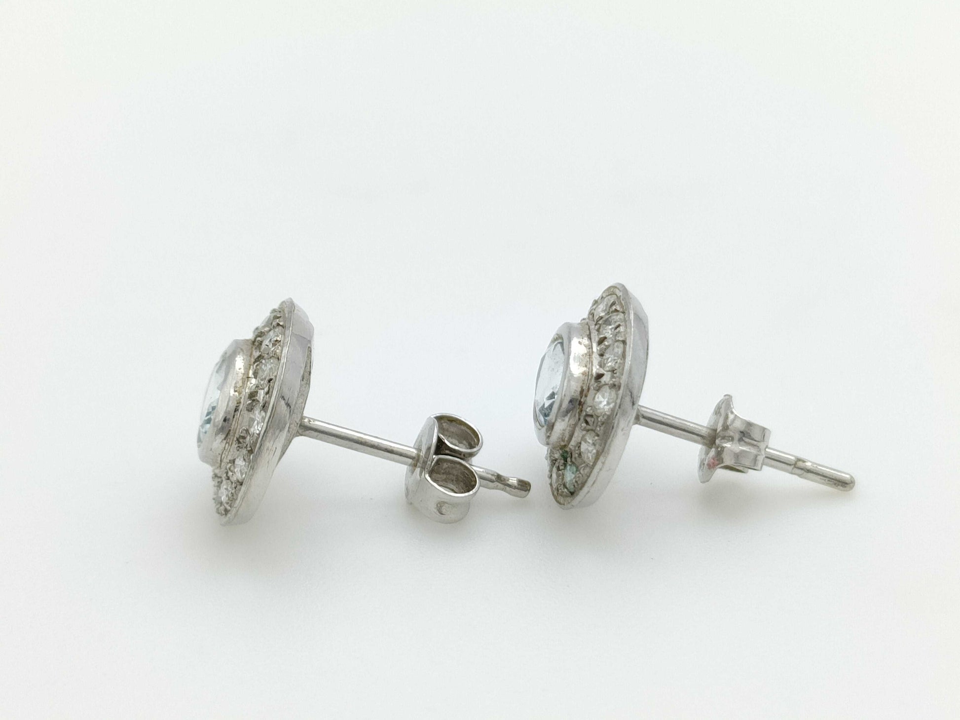 Colored Stone Diamond PT850 4.1g Earrings