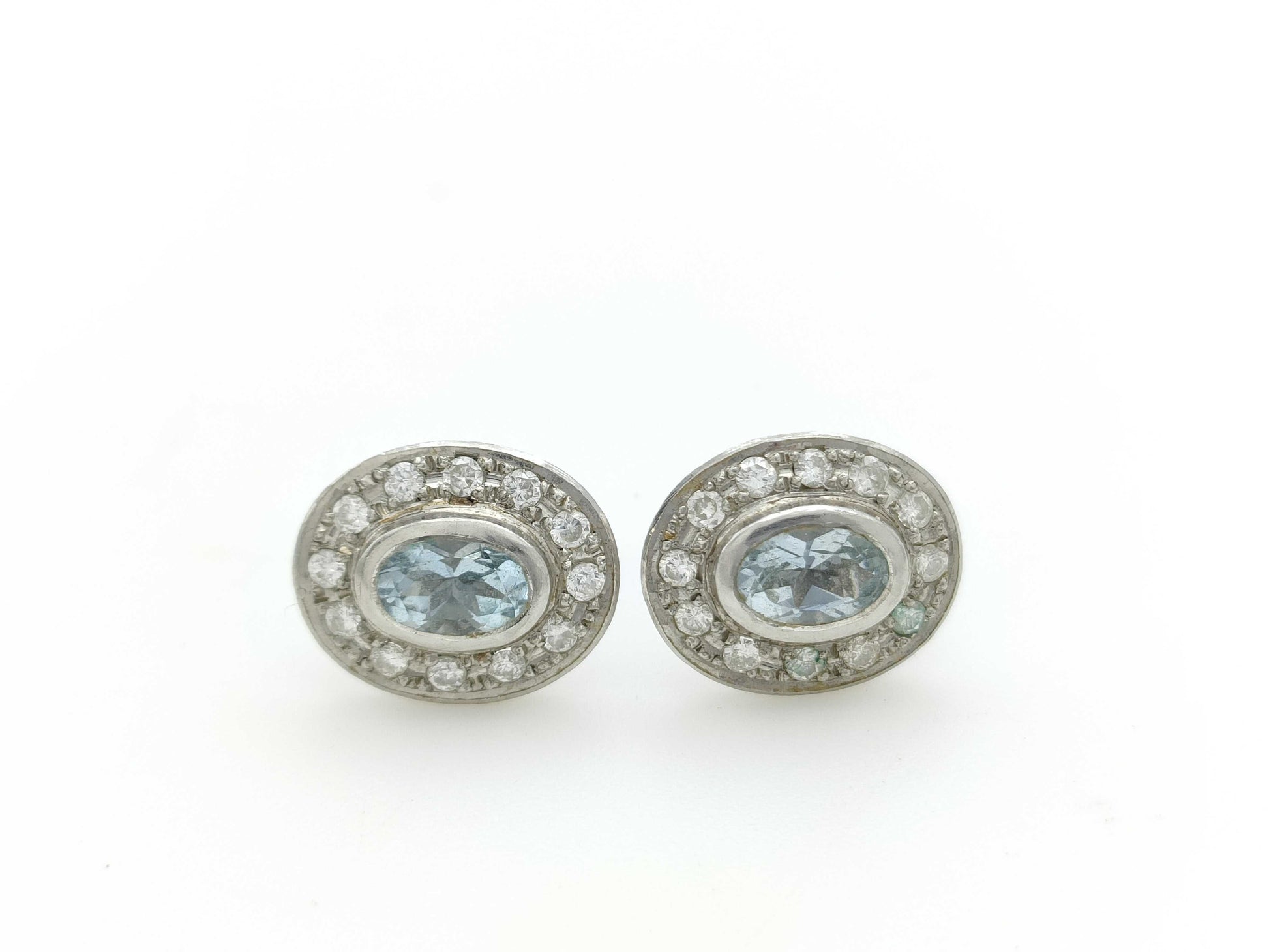 Colored Stone Diamond PT850 4.1g Earrings