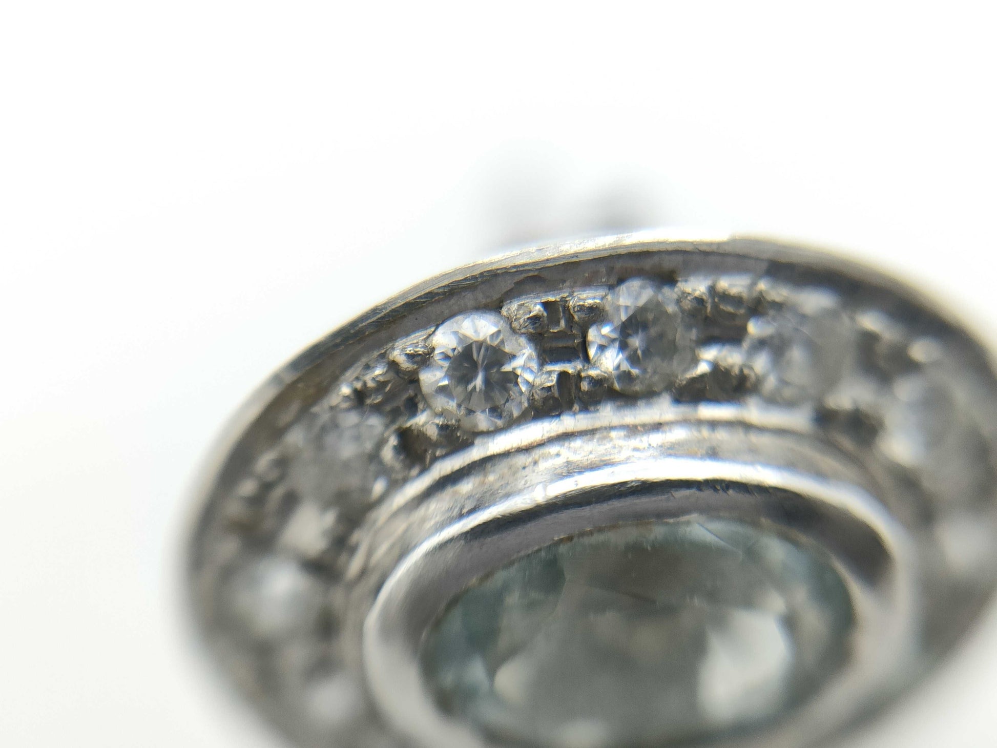 Colored Stone Diamond PT850 4.1g Earrings