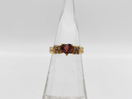 Garnet D0.16ct K18 2.7g Ring